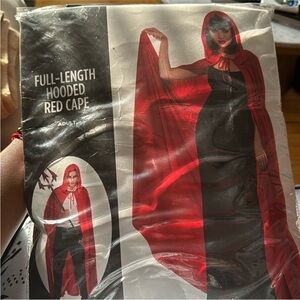 Full-Length Hooded Red Cape